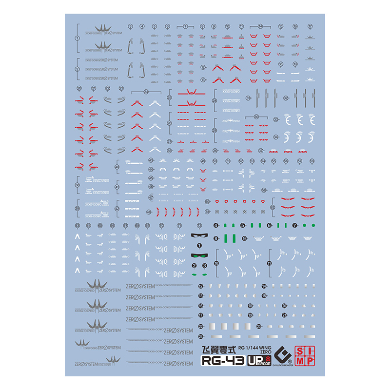 Hot EVO Decal RG43 voor RG 1/1 - Bandai Gundam Rg recensie en prijs