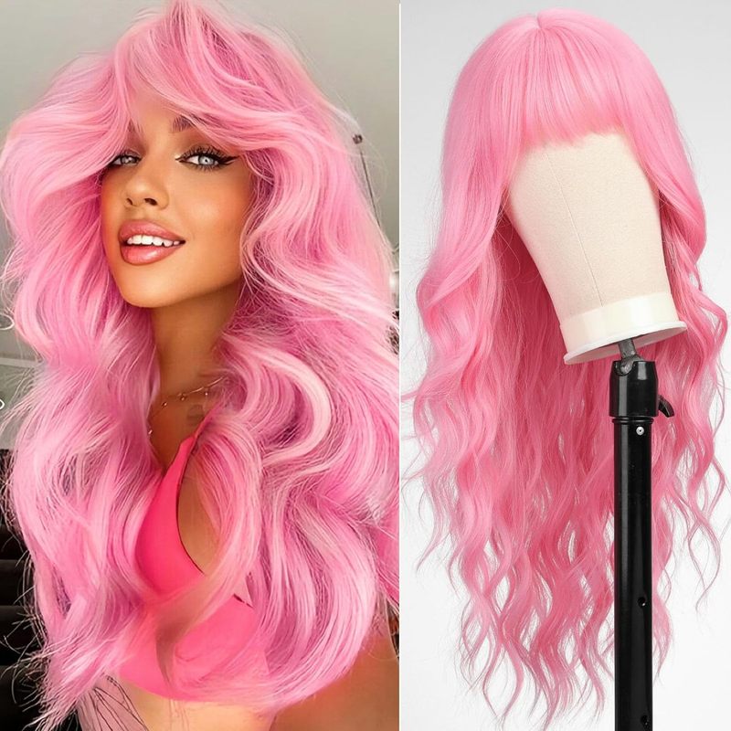 Lang, stijl haarwerk met pony  - Wig Fiber Net recensie en prijs