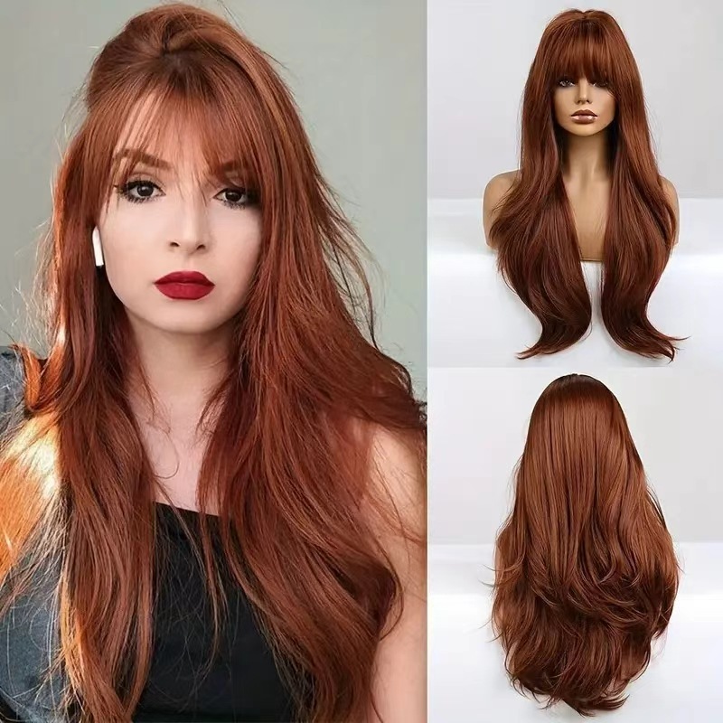 Lang, stijl haarwerk met pony  - Wig Fiber Net recensie en prijs